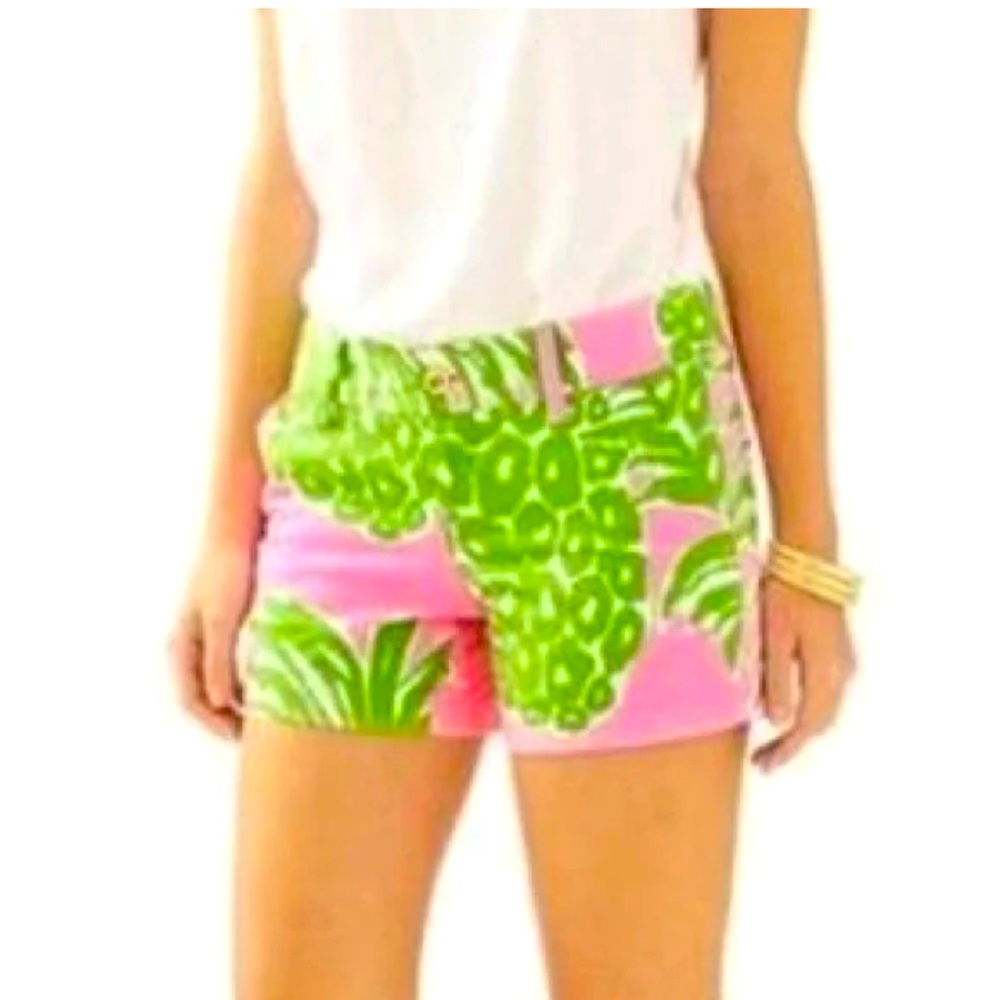 EUC Lilly Pulitzer Callahan Shorts Sz 6 in Pink Pout Flamenco